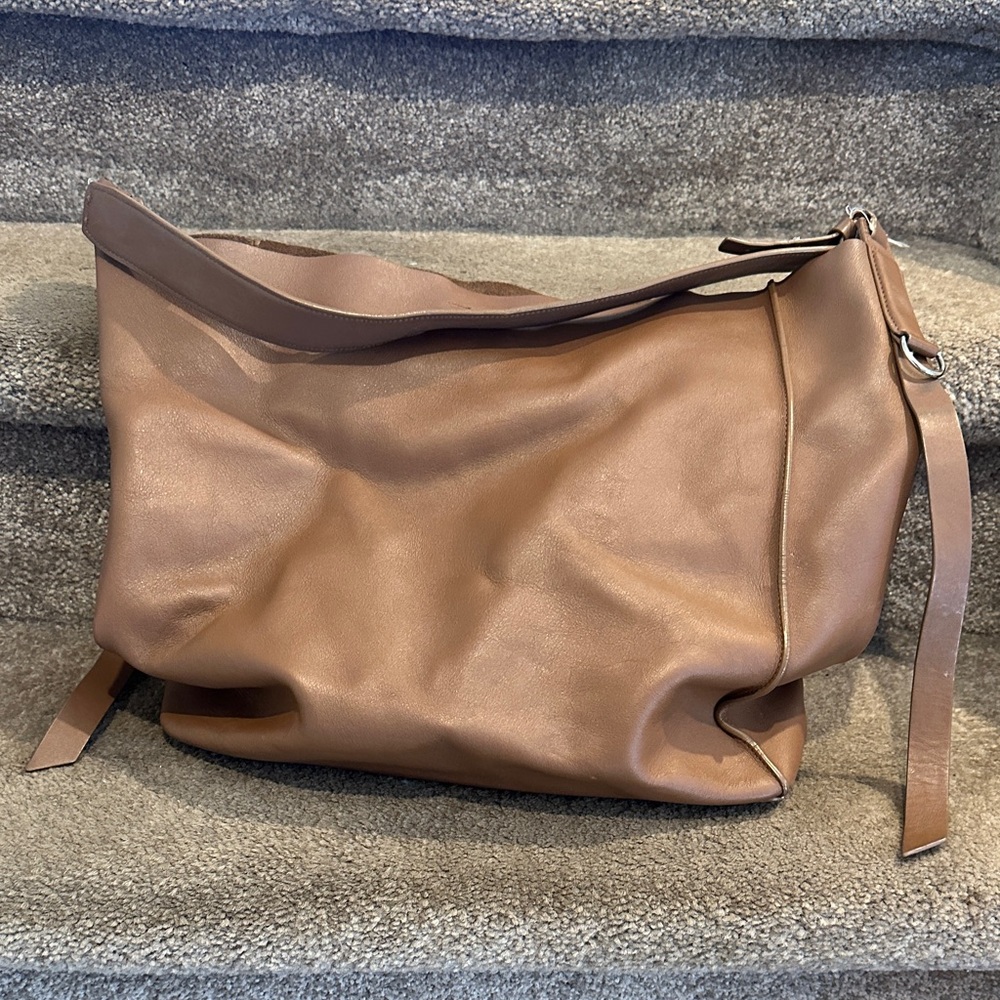 All saints brown leather bag